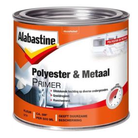 Alabastine Polyester & Metaal Primer grijs, roestwerende hechtlaag voor metaal en polyester