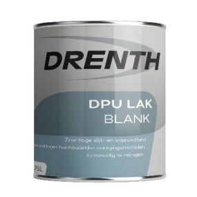 Drenth DPU Lak Blank gloss hoogglans lak voor meubelen, trappen, vloeren, binnenbetimmeringen, gevelbetimmeringen, deuren en kozijnen.