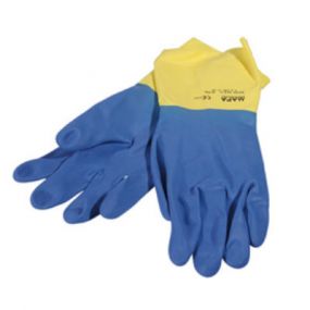Werkhandschoenen Duo-Mix Blauw/geel huishoudhandschoenen