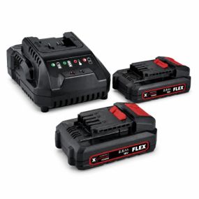 Flex-tools accu powerpack P-Set 22 Q met 2x 18V 2.5Ah accu en acculader