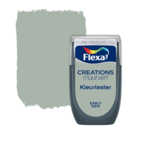 Flexa kleurtester Early Dew 30ml met geïntegreerde miniroller voor muurverf test