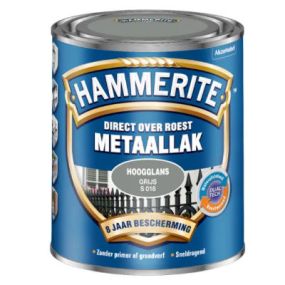 Hammerite Metaallak hoogglans Grijs S018