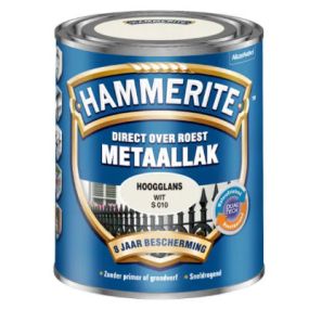 Hammerite Metaallak Hoogglans wit S010