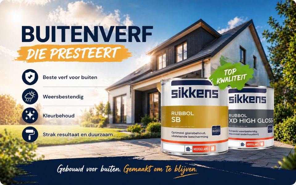 Alle verf voor buiten op ramen, deuren, kozijnen en muren