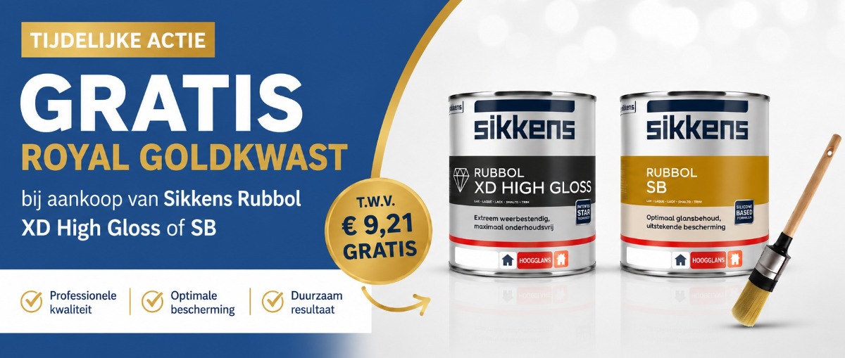 Gratis Royal Gold kwast bij Sikkens Rubbol XD High Gloss en Sikkens Rubbol SB