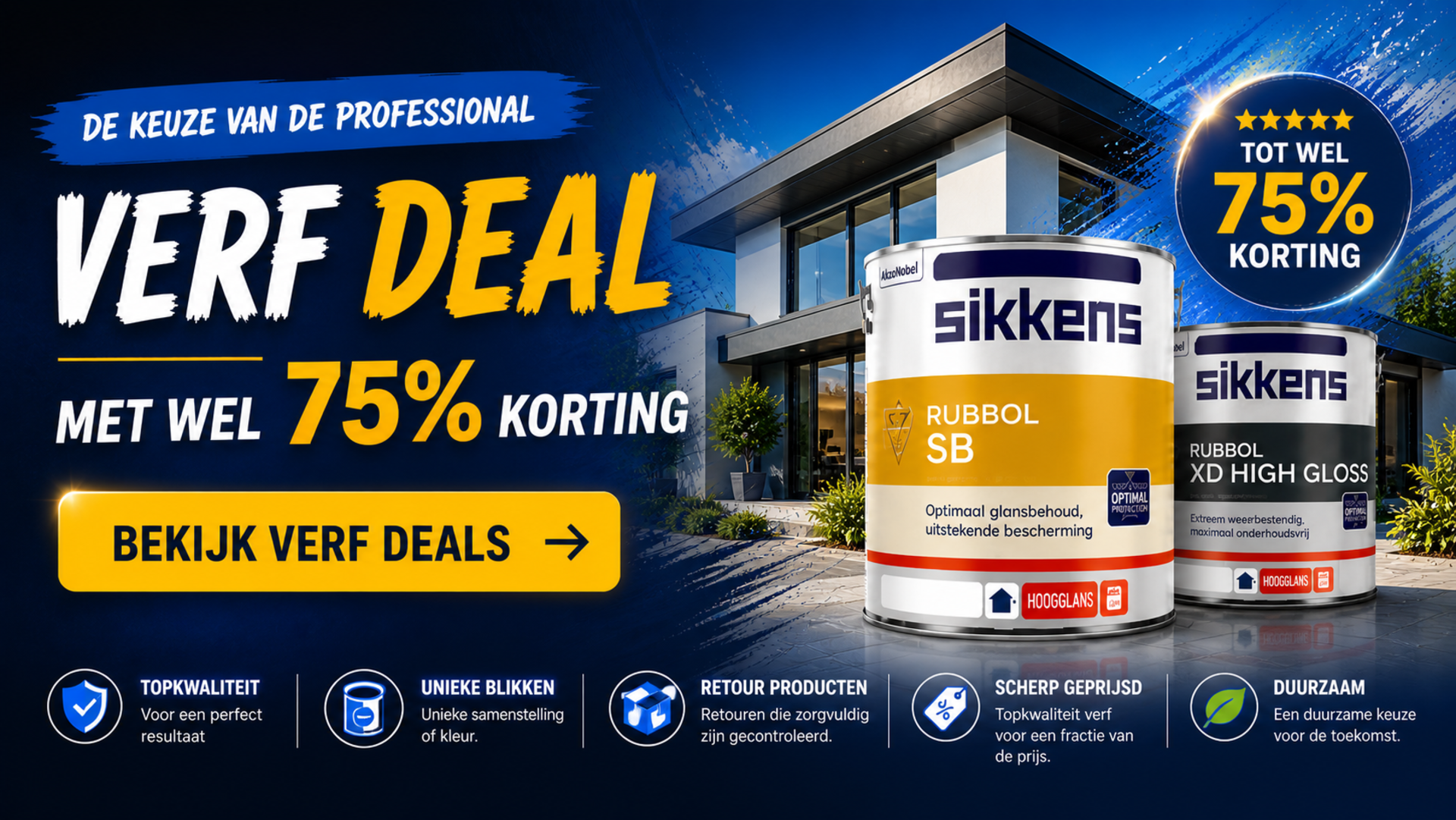 Tweedekans verf aanbieding met Sikkens en Drenth verfblikken